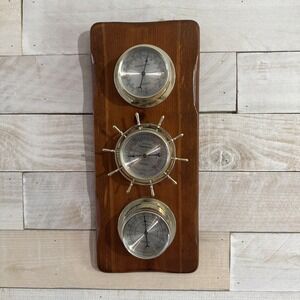 Vintage Springfield Nautical Weather Station Thermometer Barometer Hygrometer